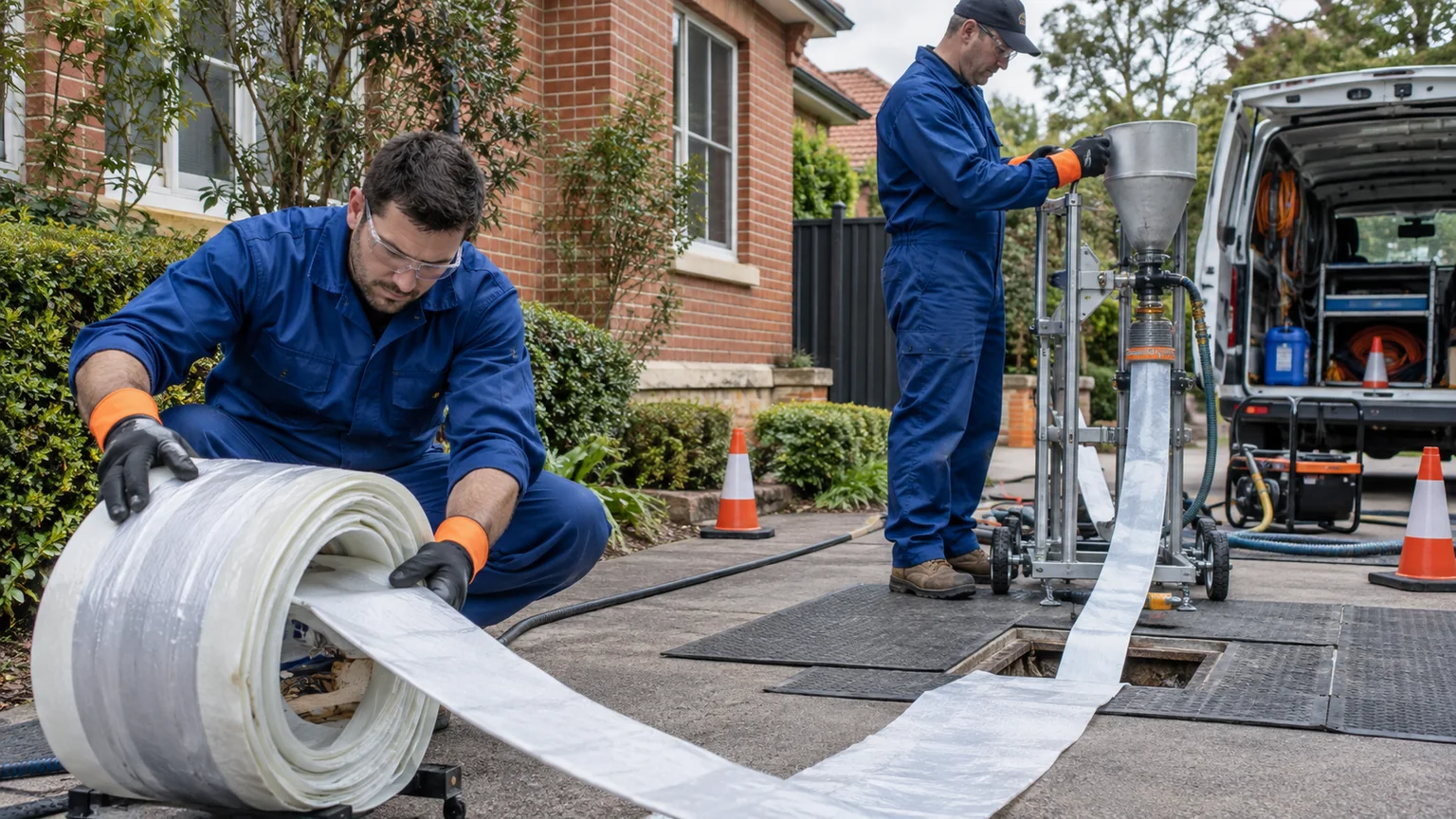 Pipe relining liner prepared for a Melbourne drain repair